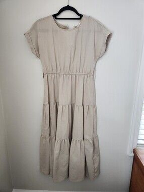 Blu Pepper Women's Tiered Ruffle Dress with Button Closure